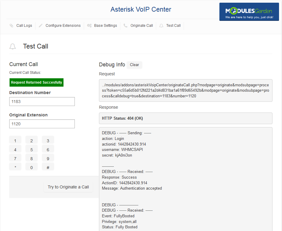 Asterisk VoIP Center For WHMCS: Screen 6