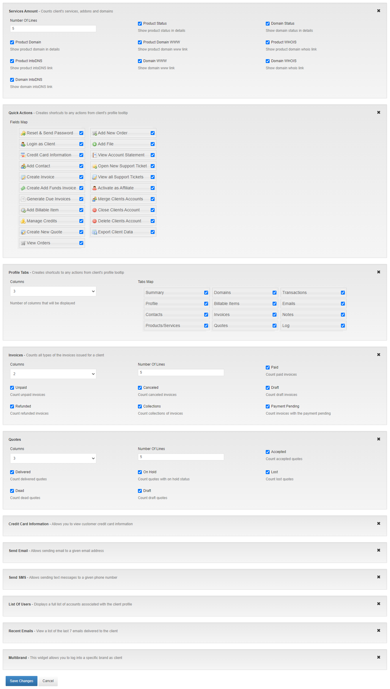 Client Profile Viewer For WHMCS: Module Screenshot 9