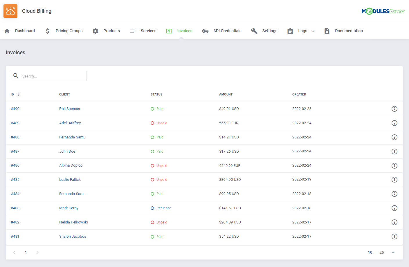 Cloud Billing For WHMCS: Module Screenshot 12