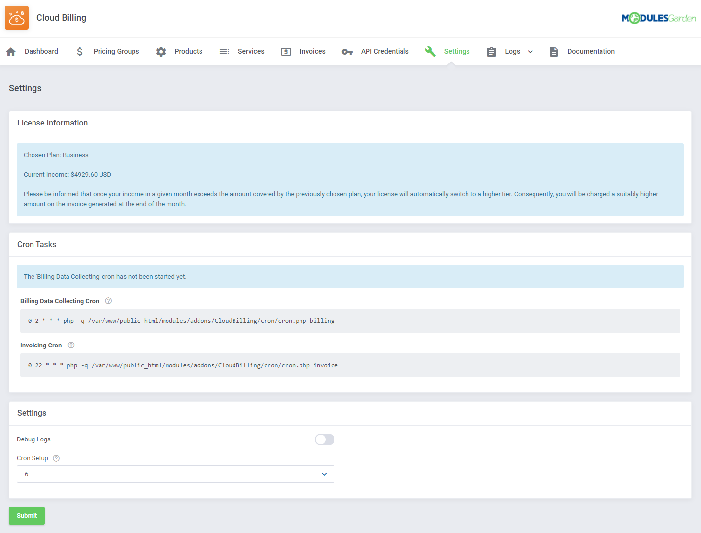 Cloud Billing For WHMCS: Module Screenshot 15