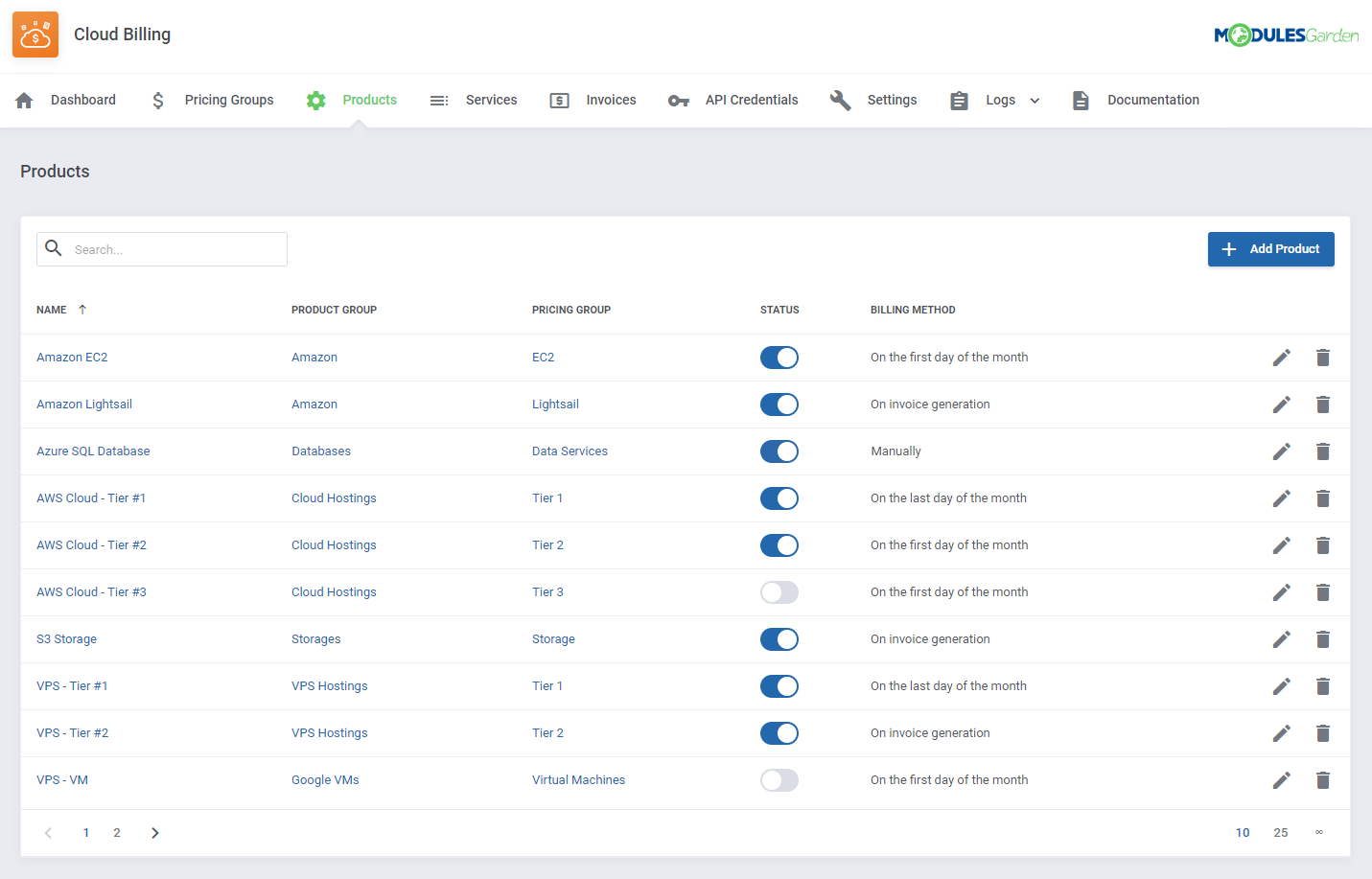 Cloud Billing For WHMCS: Module Screenshot 7