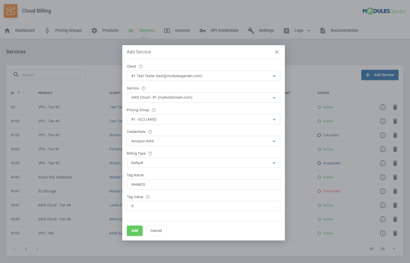 Cloud Billing For WHMCS: Module Screenshot 10