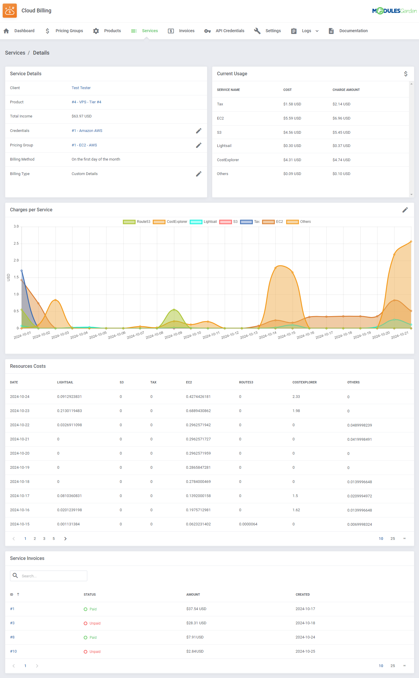 Cloud Billing For WHMCS: Module Screenshot 11