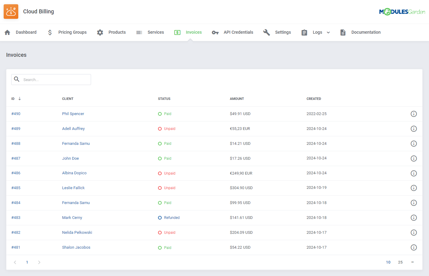 Cloud Billing For WHMCS: Module Screenshot 12