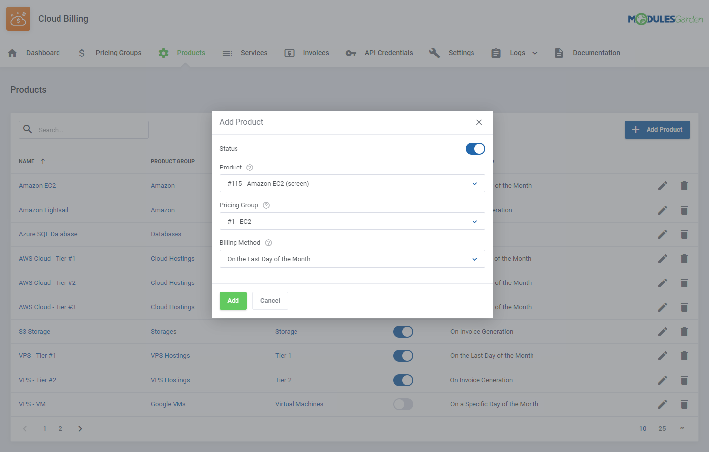 Cloud Billing For WHMCS: Module Screenshot 8