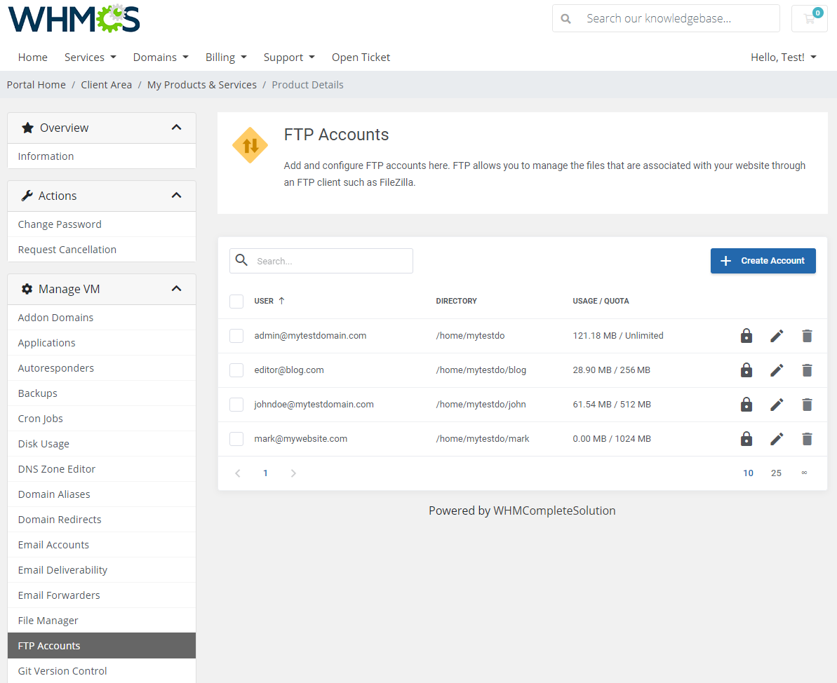 cPanel Extended For WHMCS: Module Screenshot 18