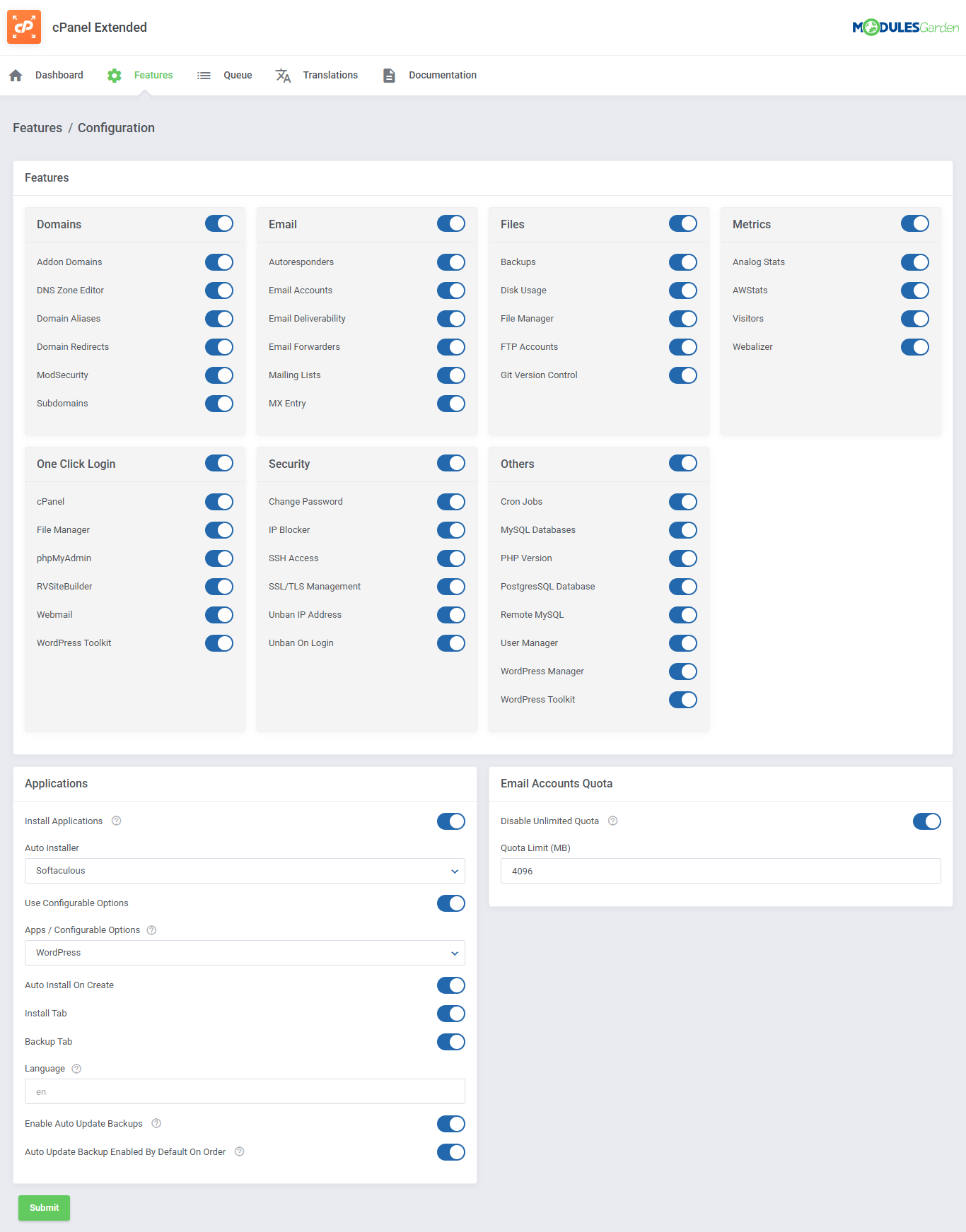 cPanel Extended For WHMCS: Module Screenshot 44