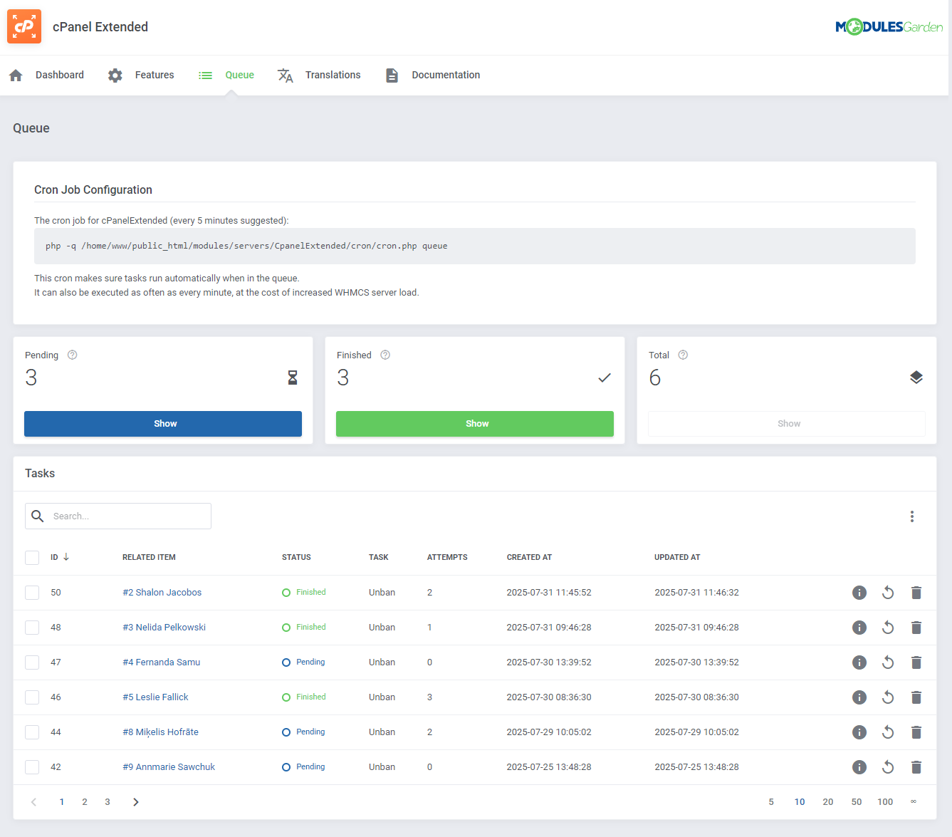 cPanel Extended For WHMCS: Module Screenshot 45