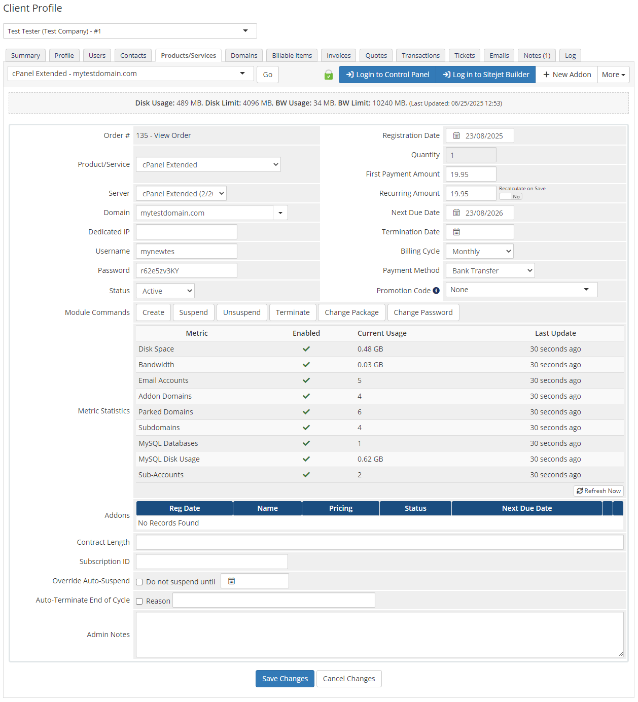 cPanel Extended For WHMCS: Module Screenshot 41
