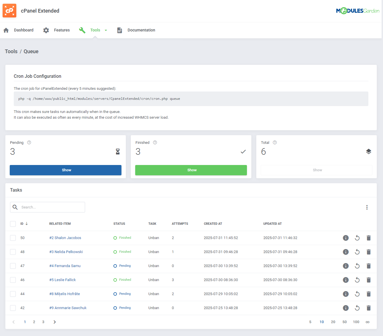 cPanel Extended For WHMCS: Module Screenshot 45