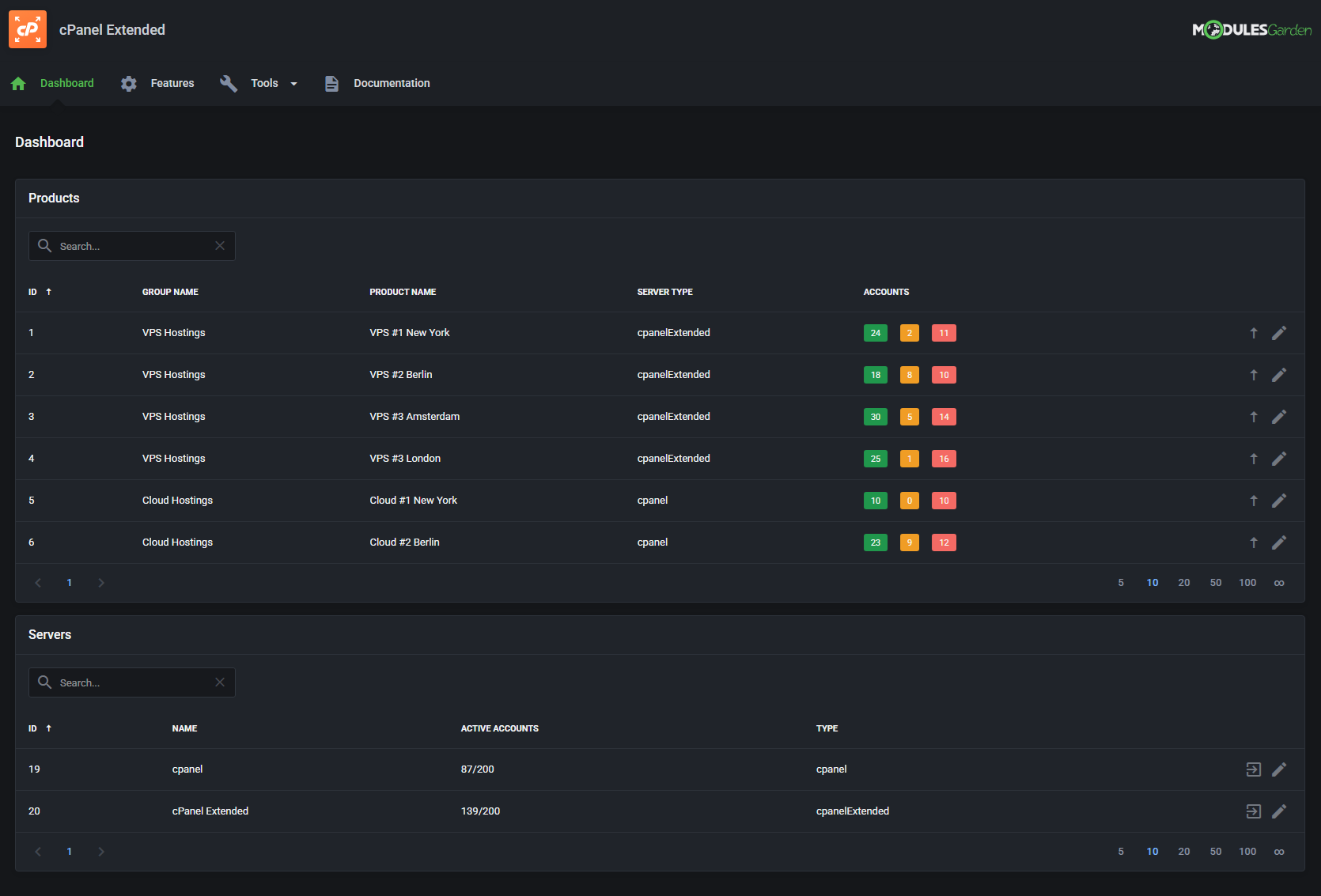 cPanel Extended For WHMCS: Module Screenshot 49