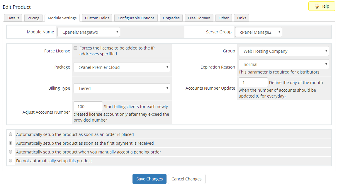 cPanel Manage2 For WHMCS: Module Screenshot 3