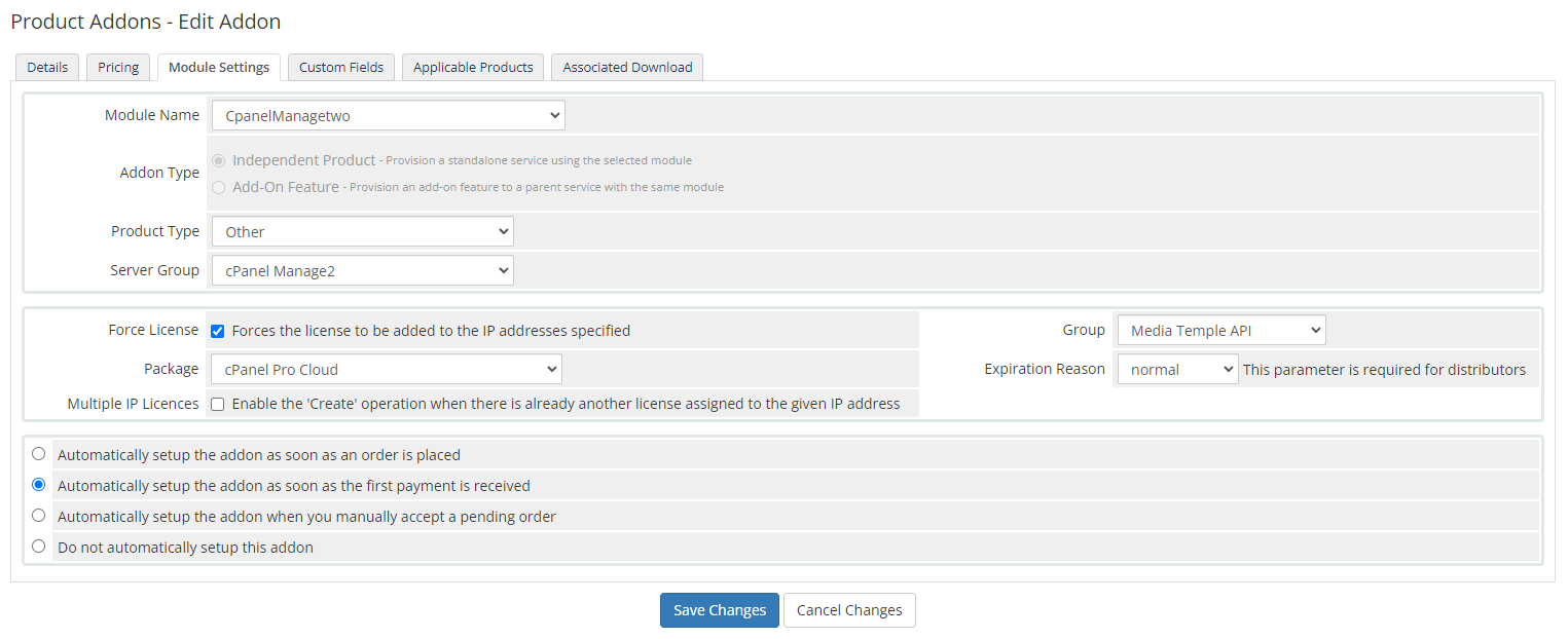 cPanel Manage2 For WHMCS: Module Screenshot 5