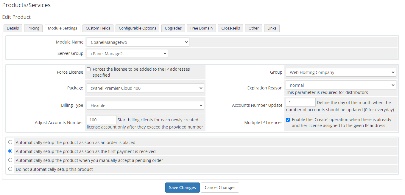 cPanel Manage2 For WHMCS: Module Screenshot 4