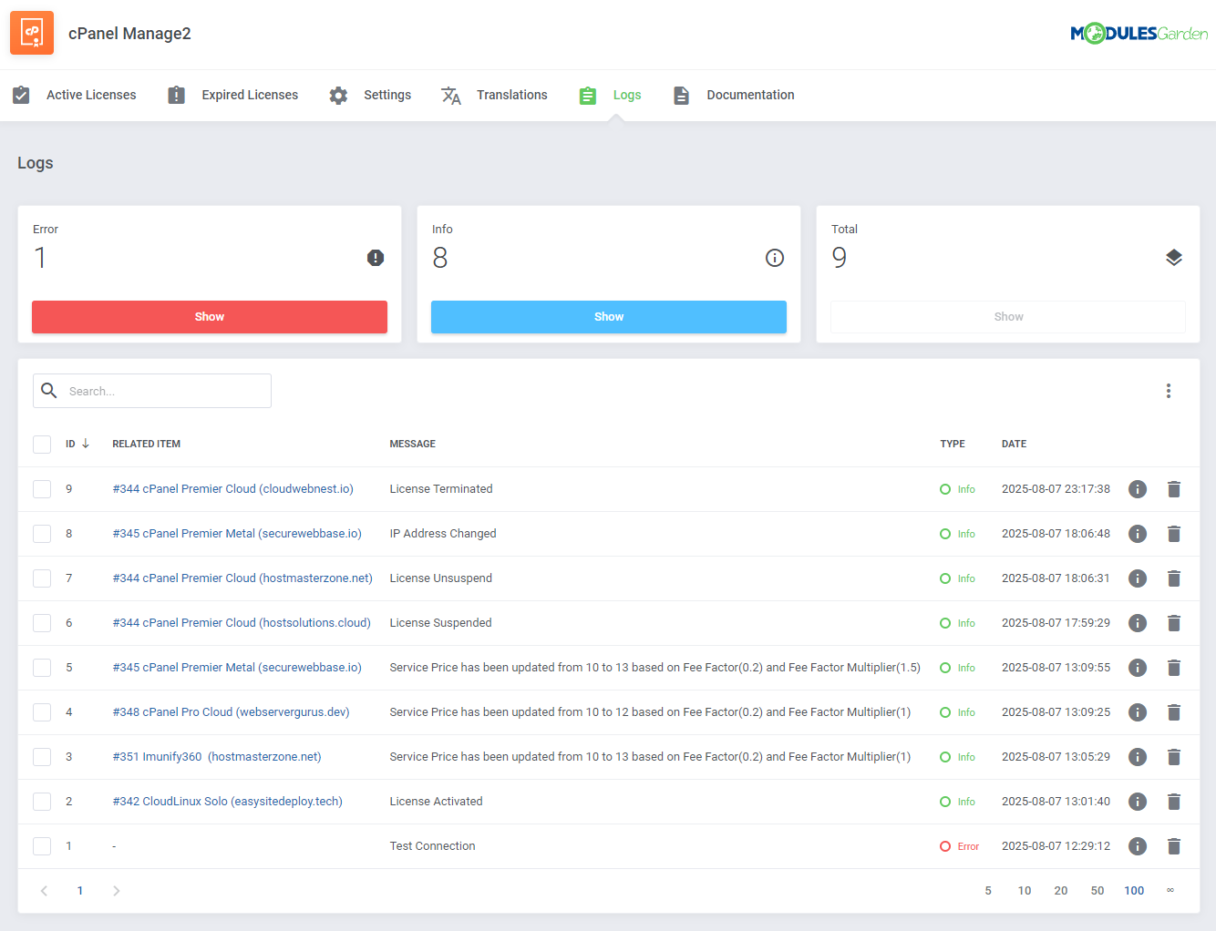 cPanel Manage2 For WHMCS: Module Screenshot 11