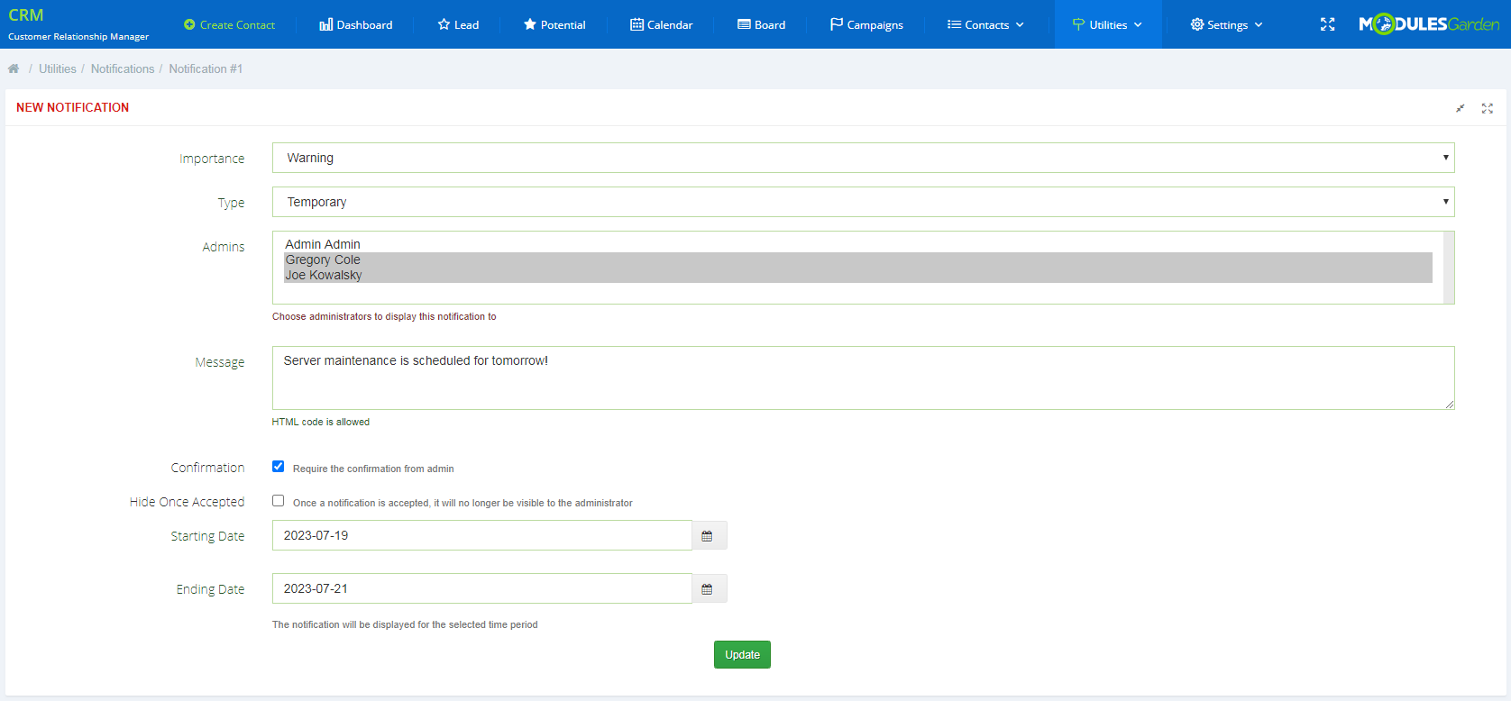 CRM For WHMCS: Module Screenshot 12