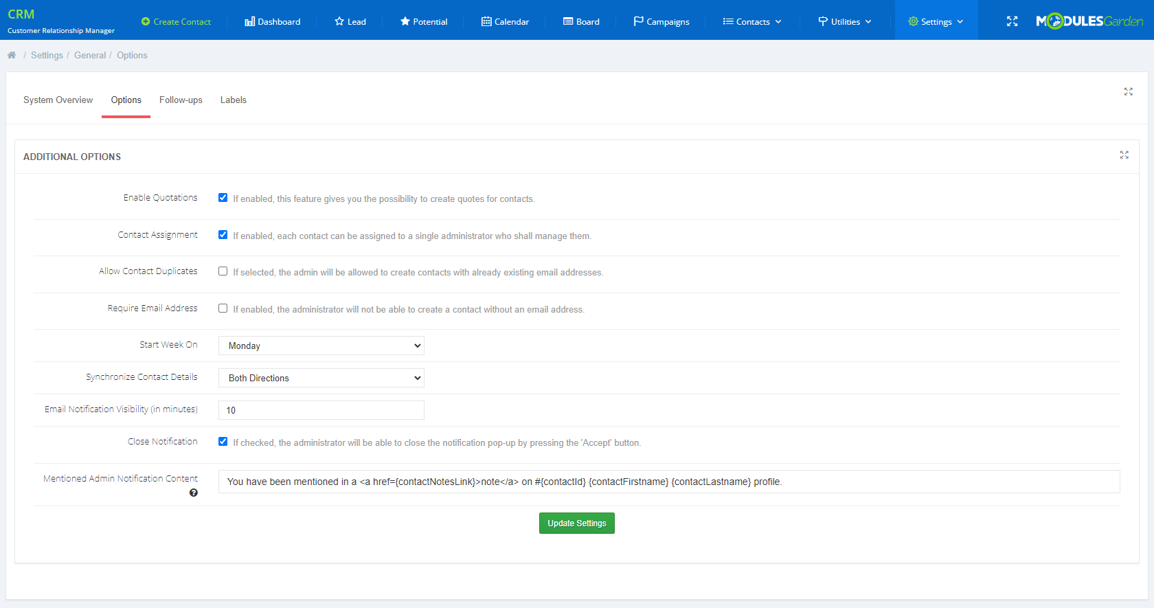 CRM For WHMCS: Module Screenshot 16
