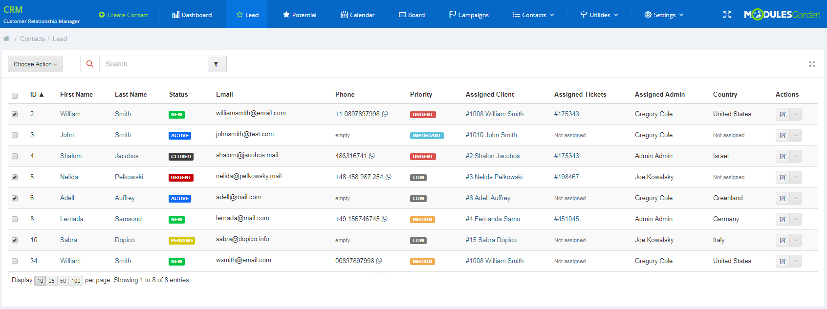 CRM For WHMCS: Module Screenshot 2