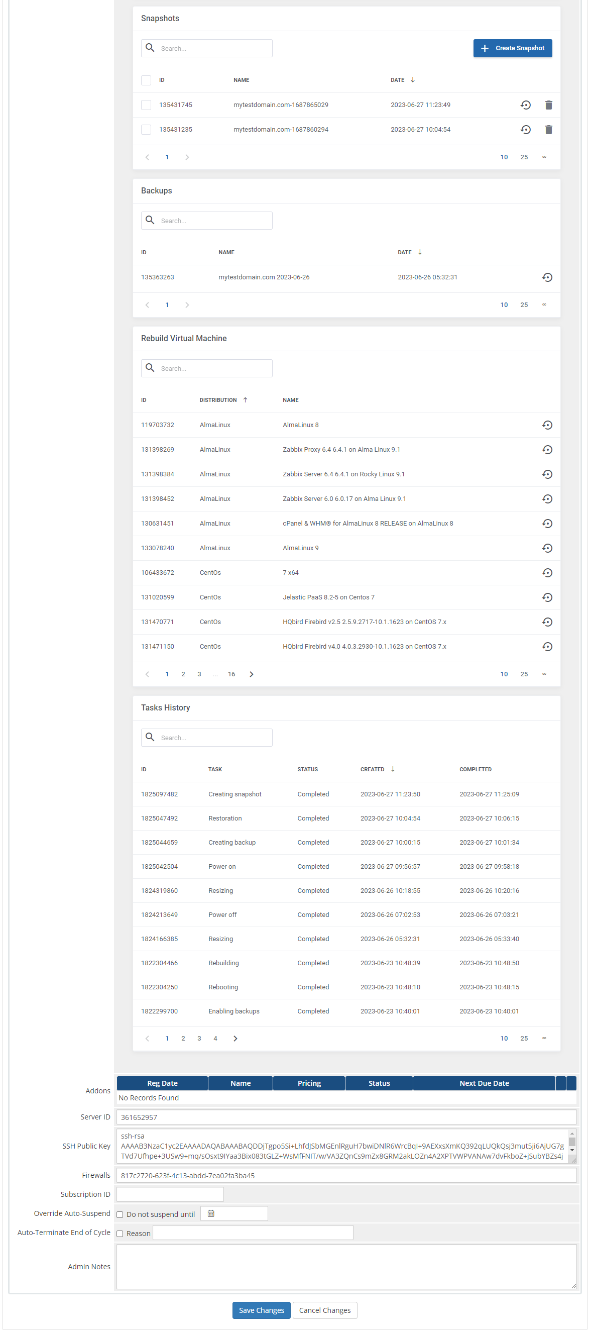 DigitalOcean Droplets For WHMCS: Module Screenshot 12