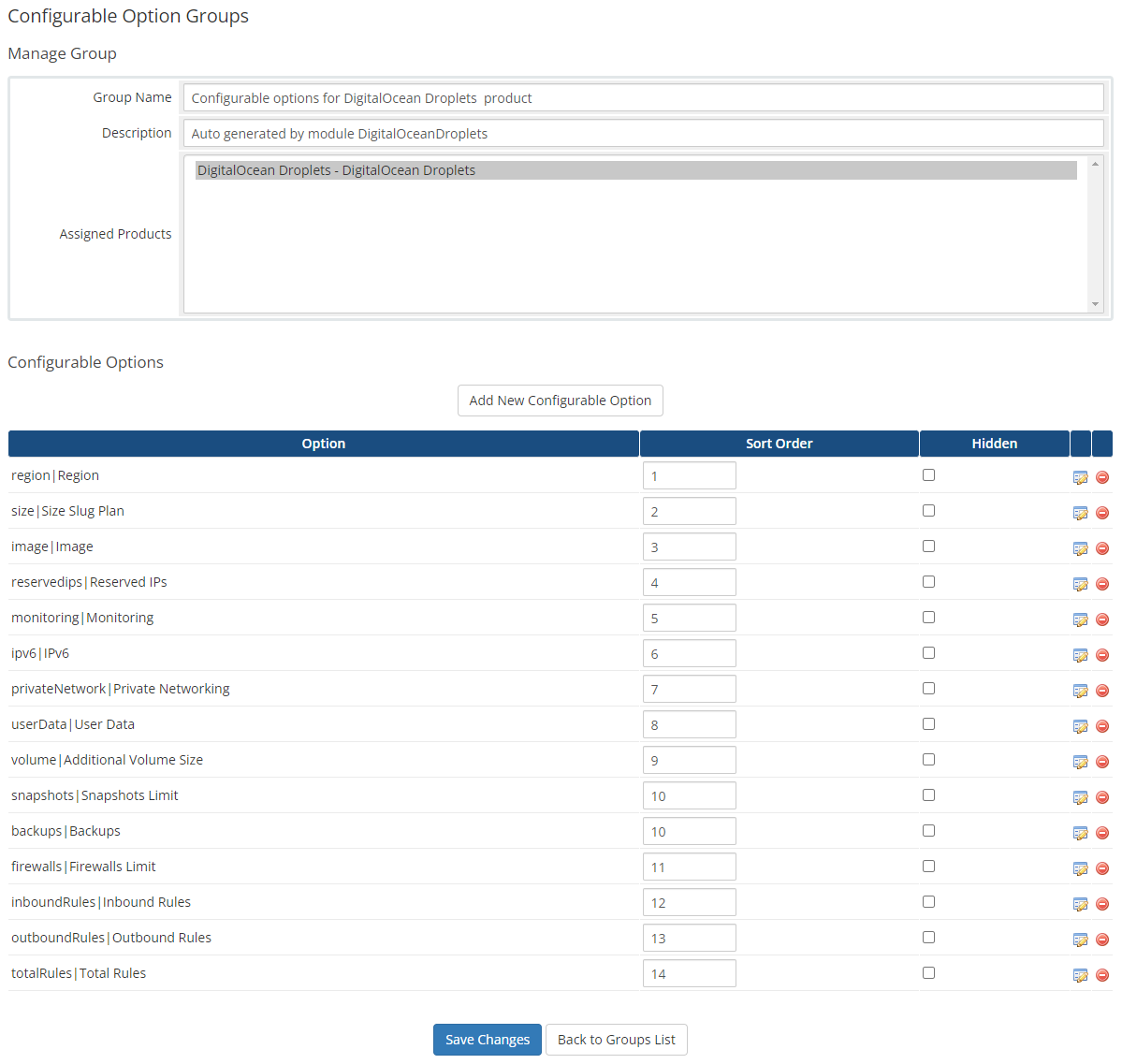 DigitalOcean Droplets For WHMCS: Module Screenshot 16