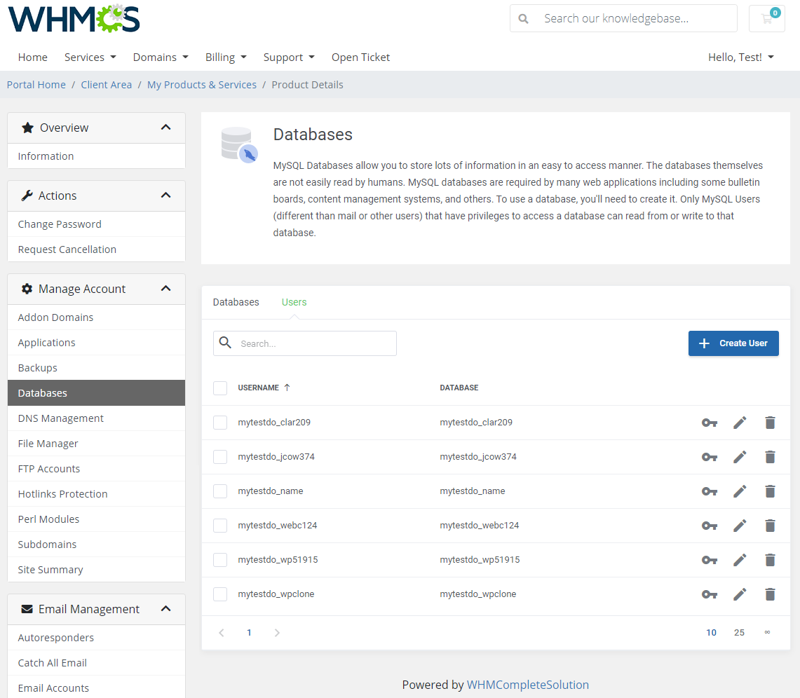 DirectAdmin Extended For WHMCS: Module Screenshot 10