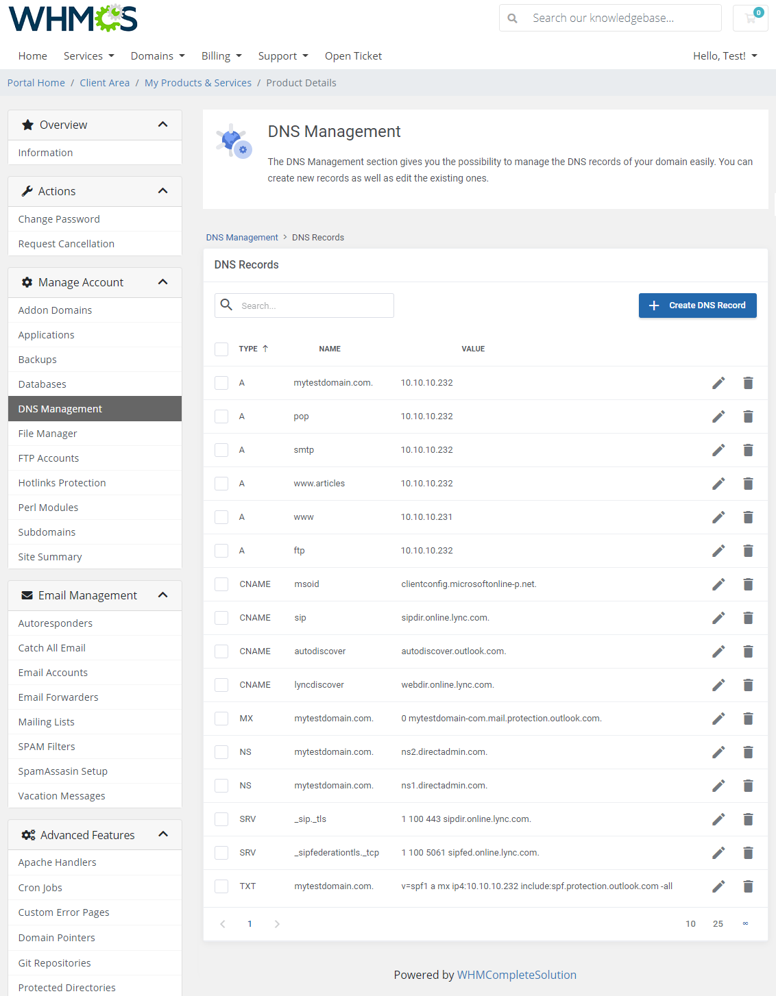 DirectAdmin Extended For WHMCS: Module Screenshot 11