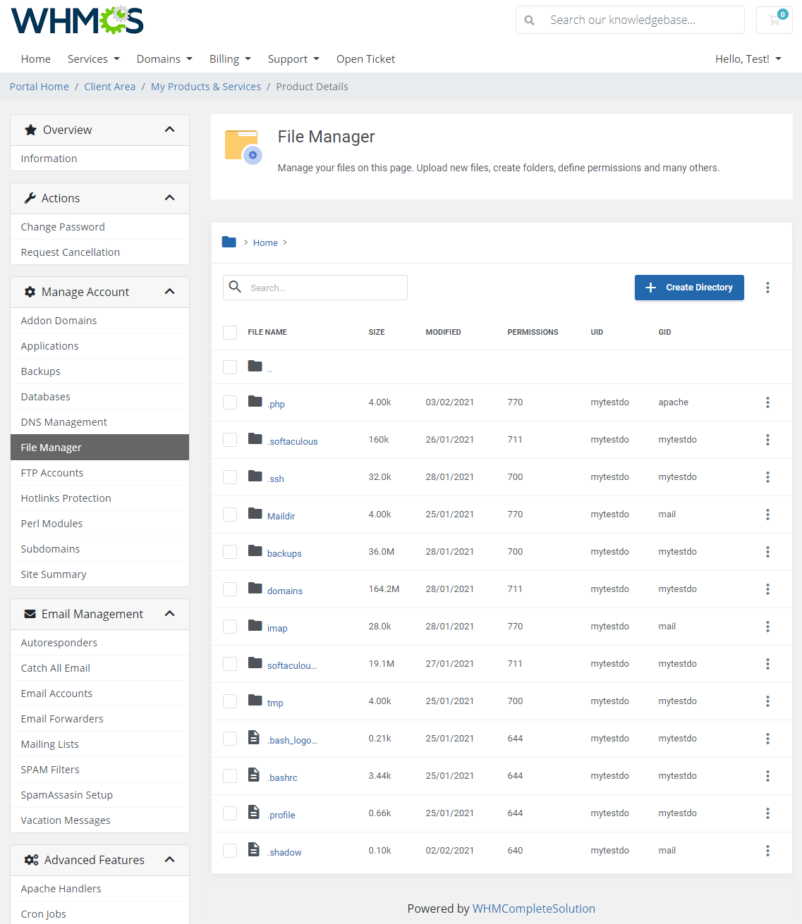 DirectAdmin Extended For WHMCS: Module Screenshot 12