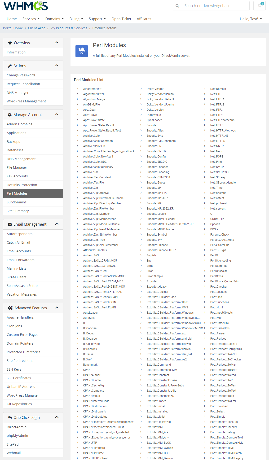 DirectAdmin Extended For WHMCS: Module Screenshot 15