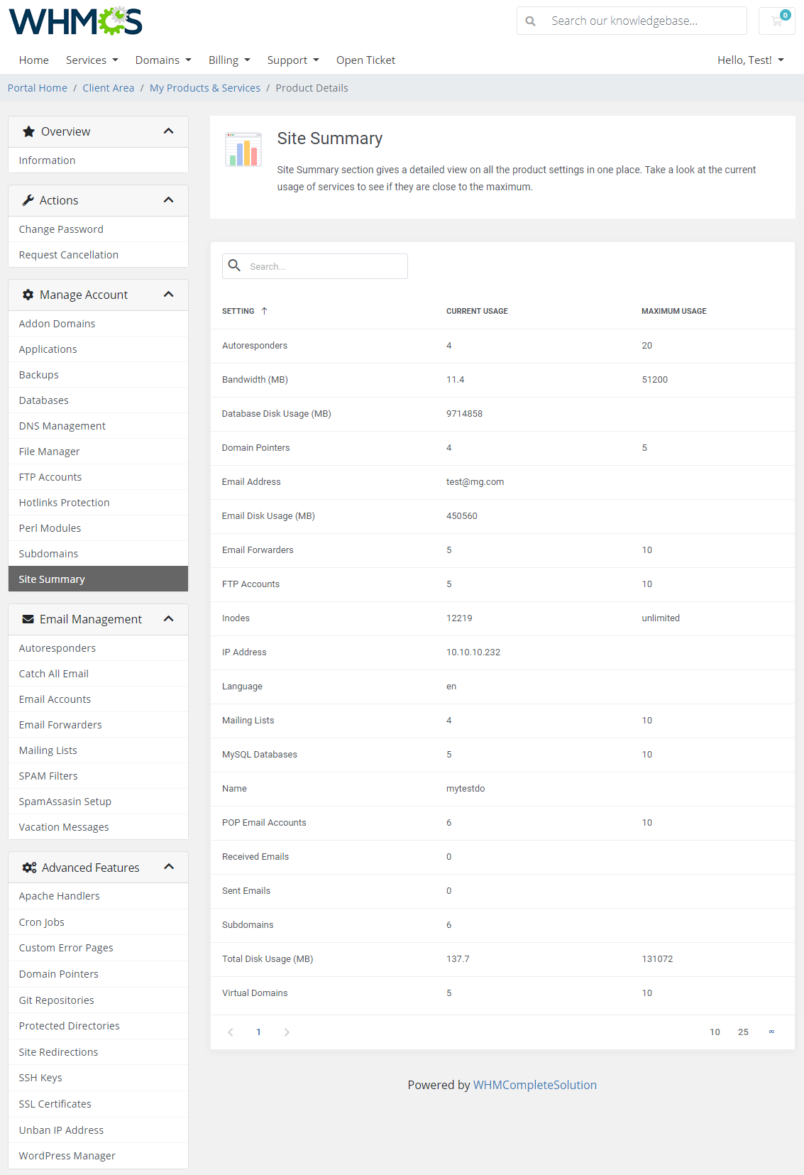 DirectAdmin Extended For WHMCS: Module Screenshot 17