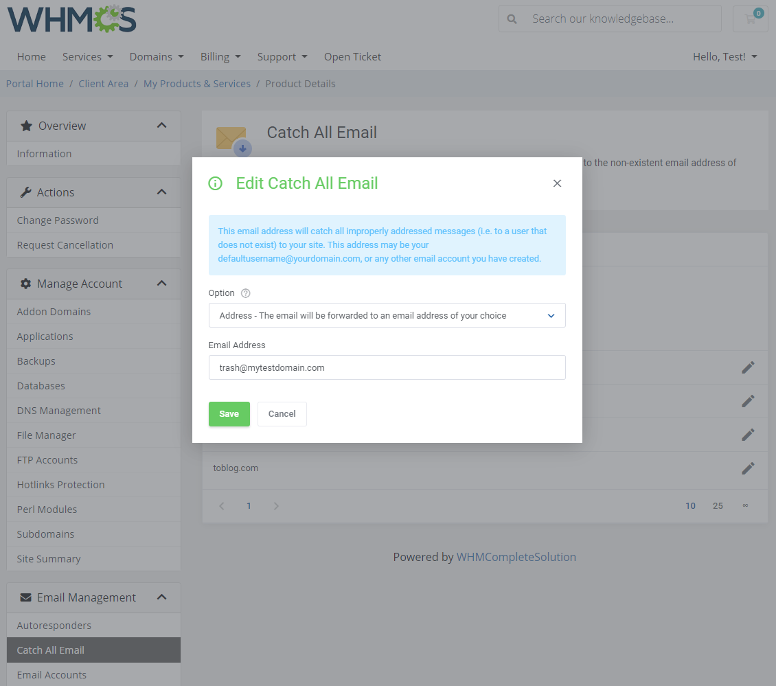 DirectAdmin Extended For WHMCS: Module Screenshot 20