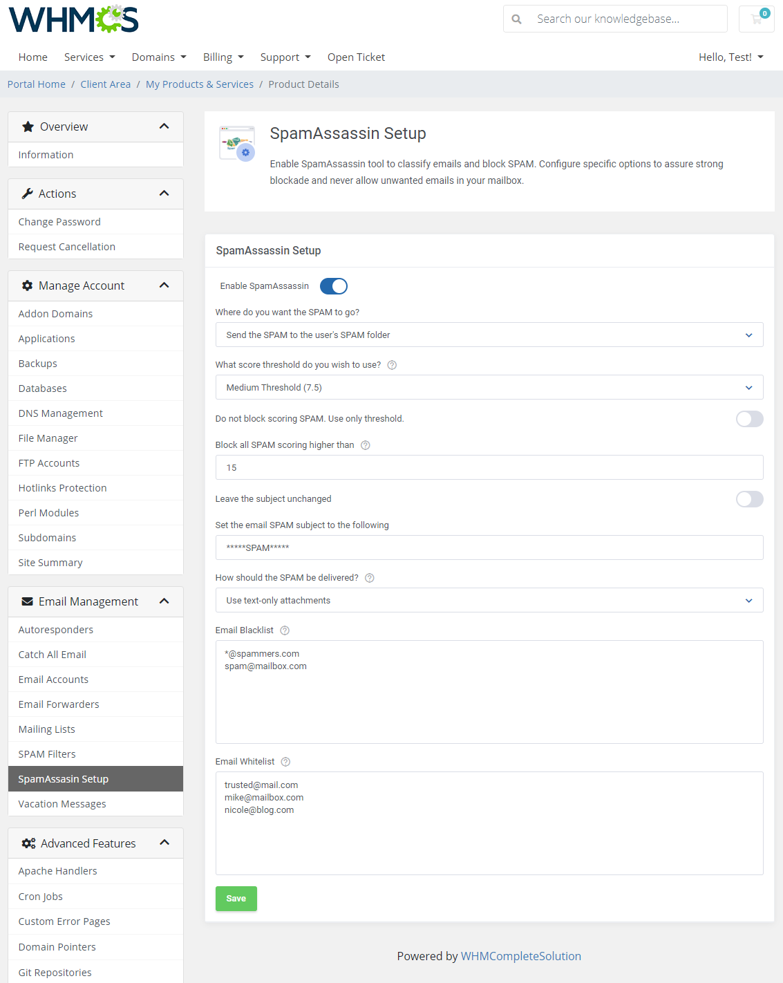 DirectAdmin Extended For WHMCS: Module Screenshot 25