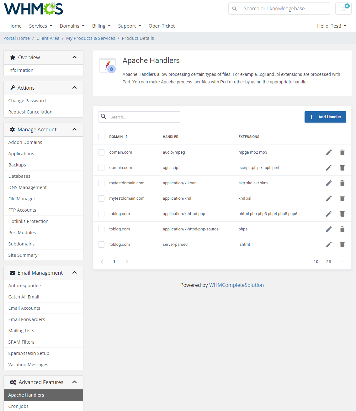 DirectAdmin Extended For WHMCS: Module Screenshot 27