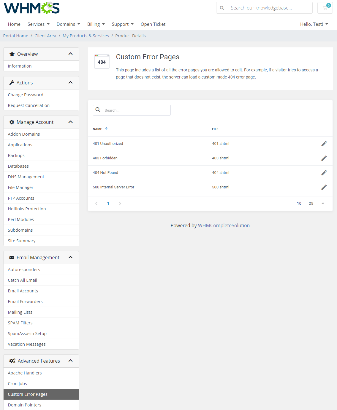 DirectAdmin Extended For WHMCS: Module Screenshot 29