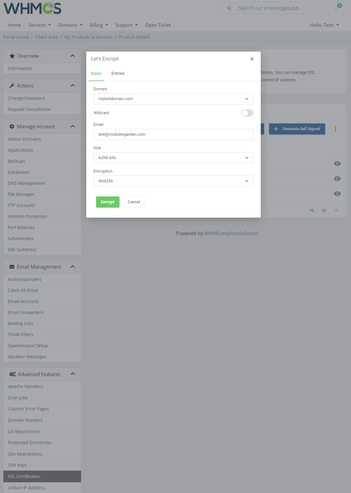 DirectAdmin Extended For WHMCS: Module Screenshot 37