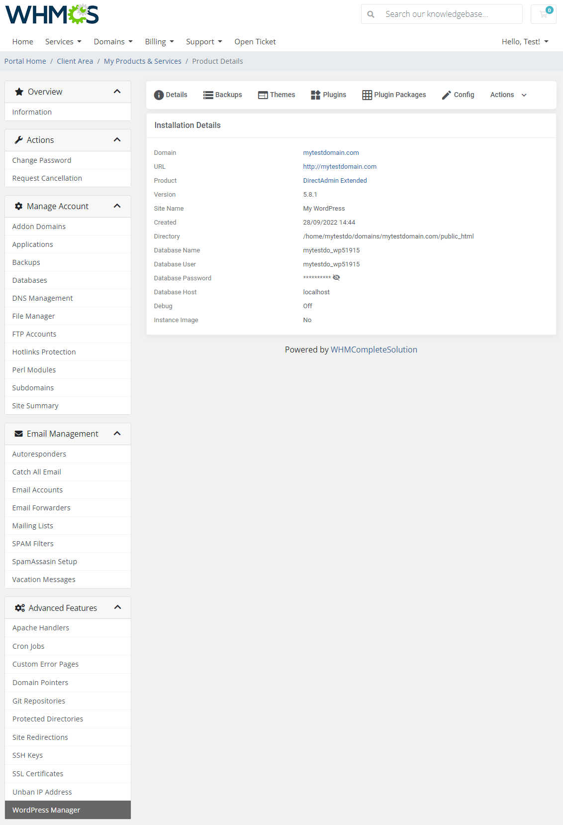 DirectAdmin Extended For WHMCS: Module Screenshot 40
