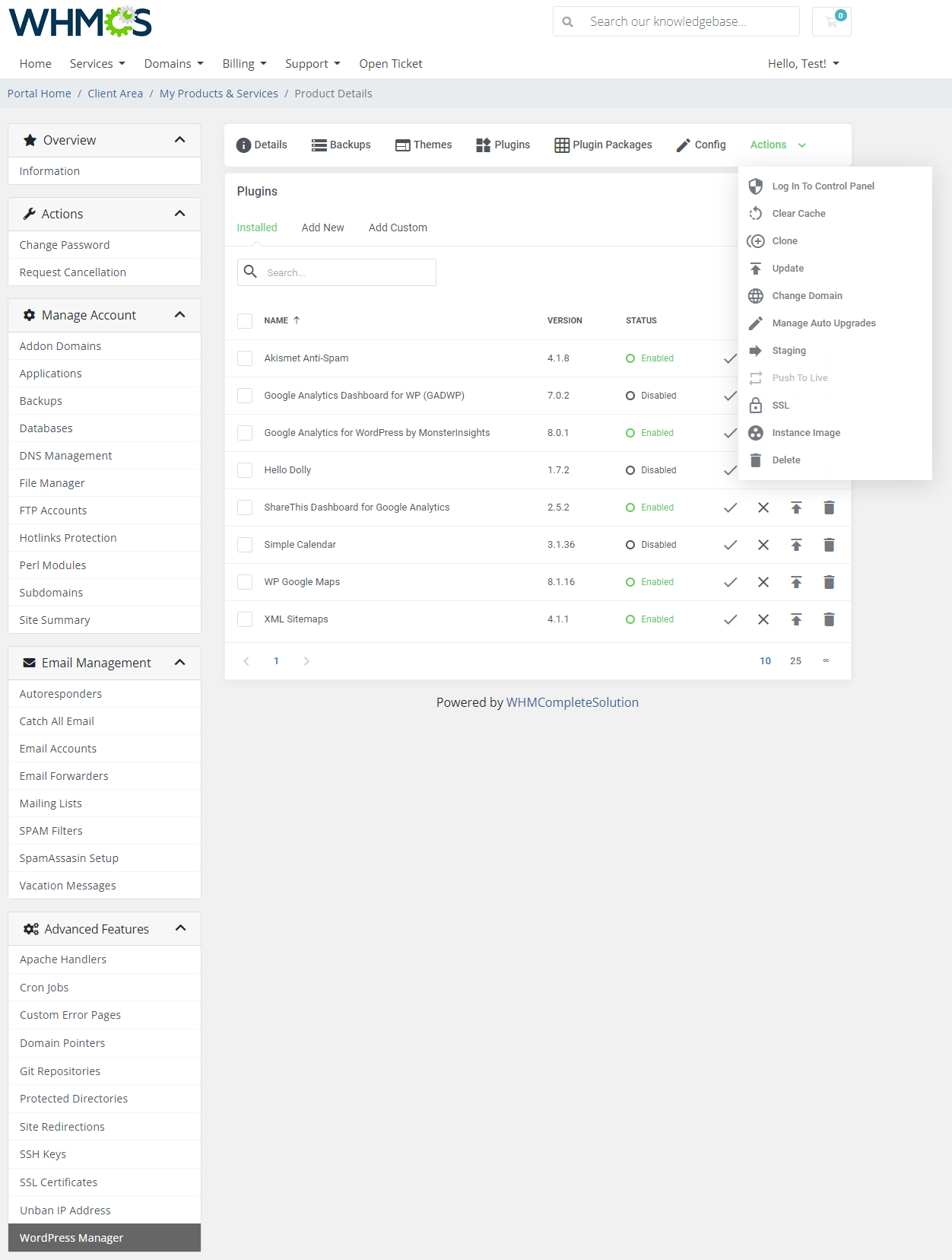 DirectAdmin Extended For WHMCS: Module Screenshot 42