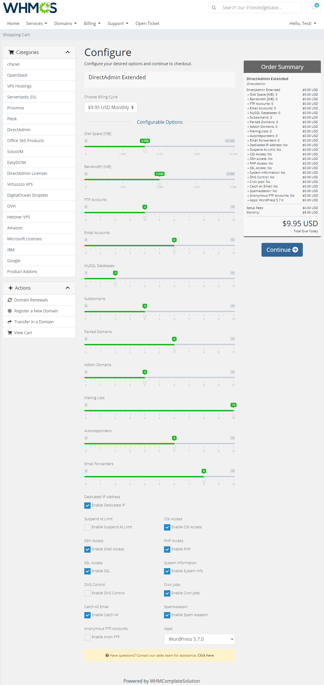 DirectAdmin Extended For WHMCS: Module Screenshot 43