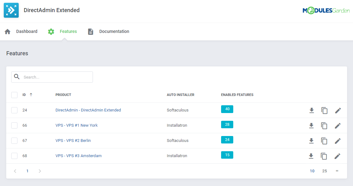 DirectAdmin Extended For WHMCS: Module Screenshot 47