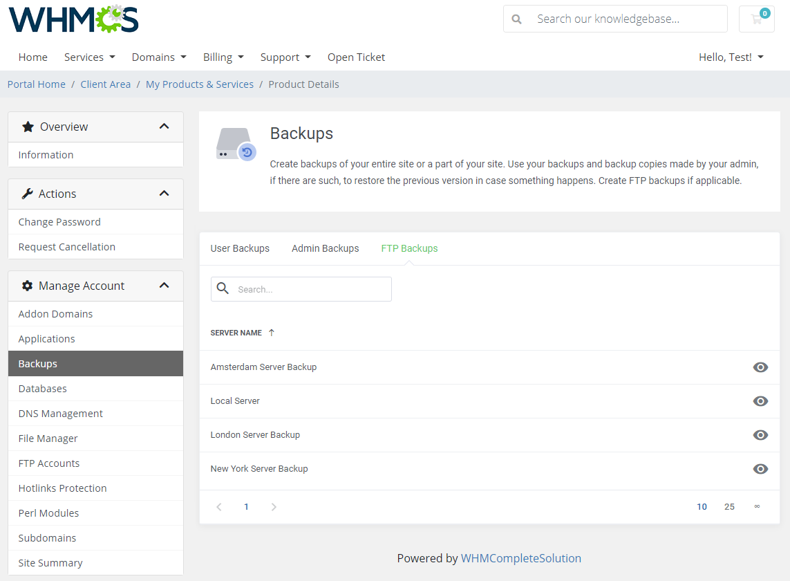 DirectAdmin Extended For WHMCS: Module Screenshot 8