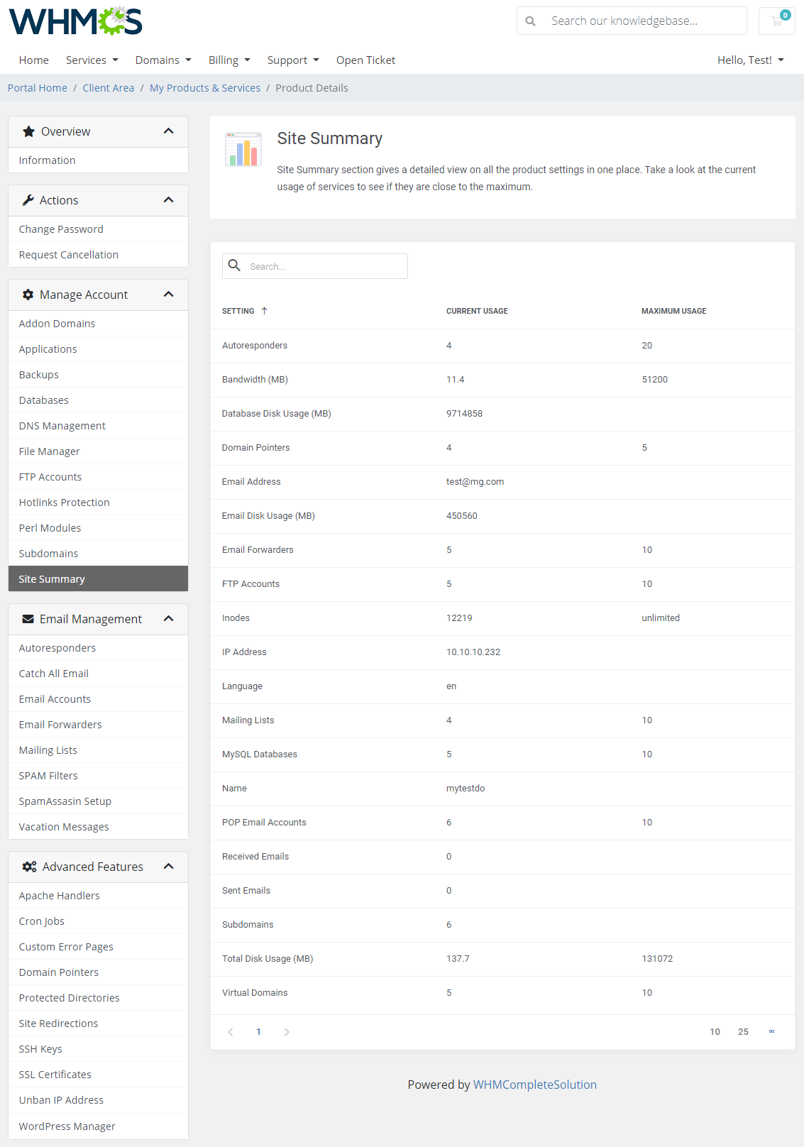DirectAdmin Extended For WHMCS: Module Screenshot 17