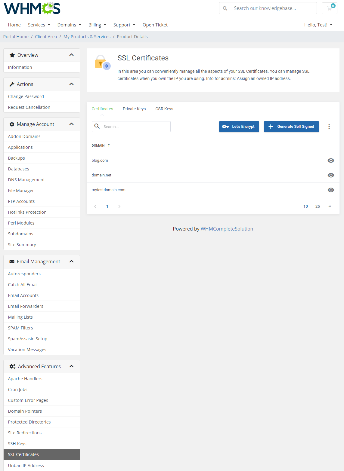 DirectAdmin Extended For WHMCS: Module Screenshot 35