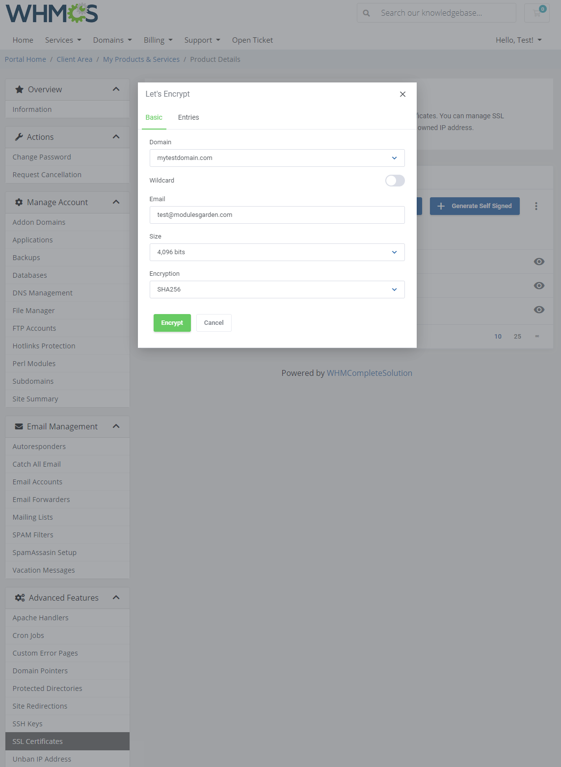 DirectAdmin Extended For WHMCS: Module Screenshot 36