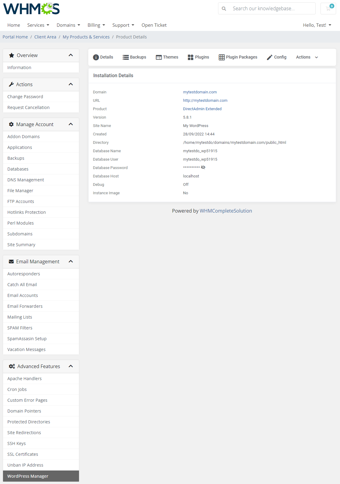 DirectAdmin Extended For WHMCS: Module Screenshot 39