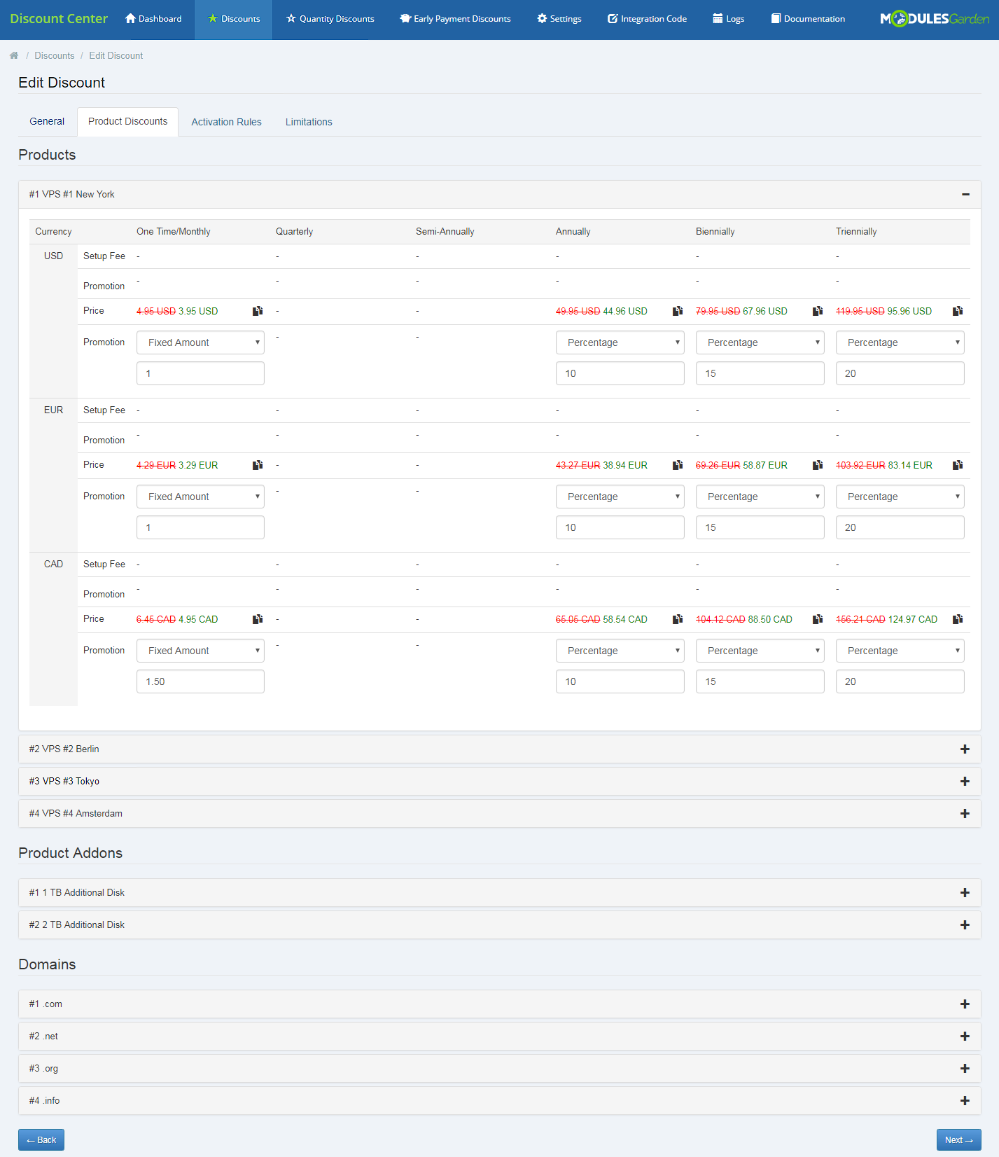 Discount Center For WHMCS: Module Screenshot 12