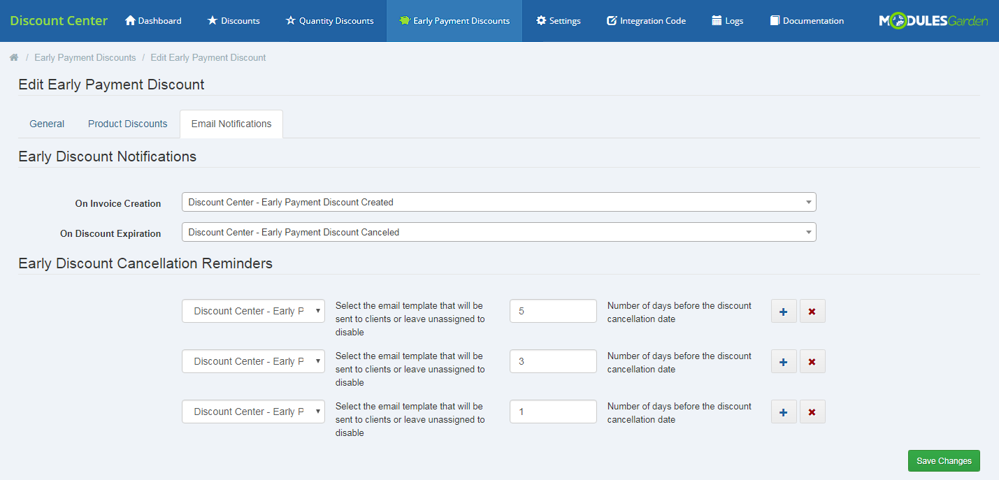 Discount Center For WHMCS: Module Screenshot 23