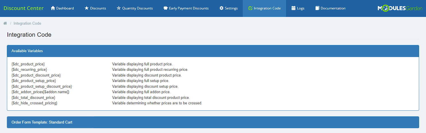 Discount Center For WHMCS: Module Screenshot 25