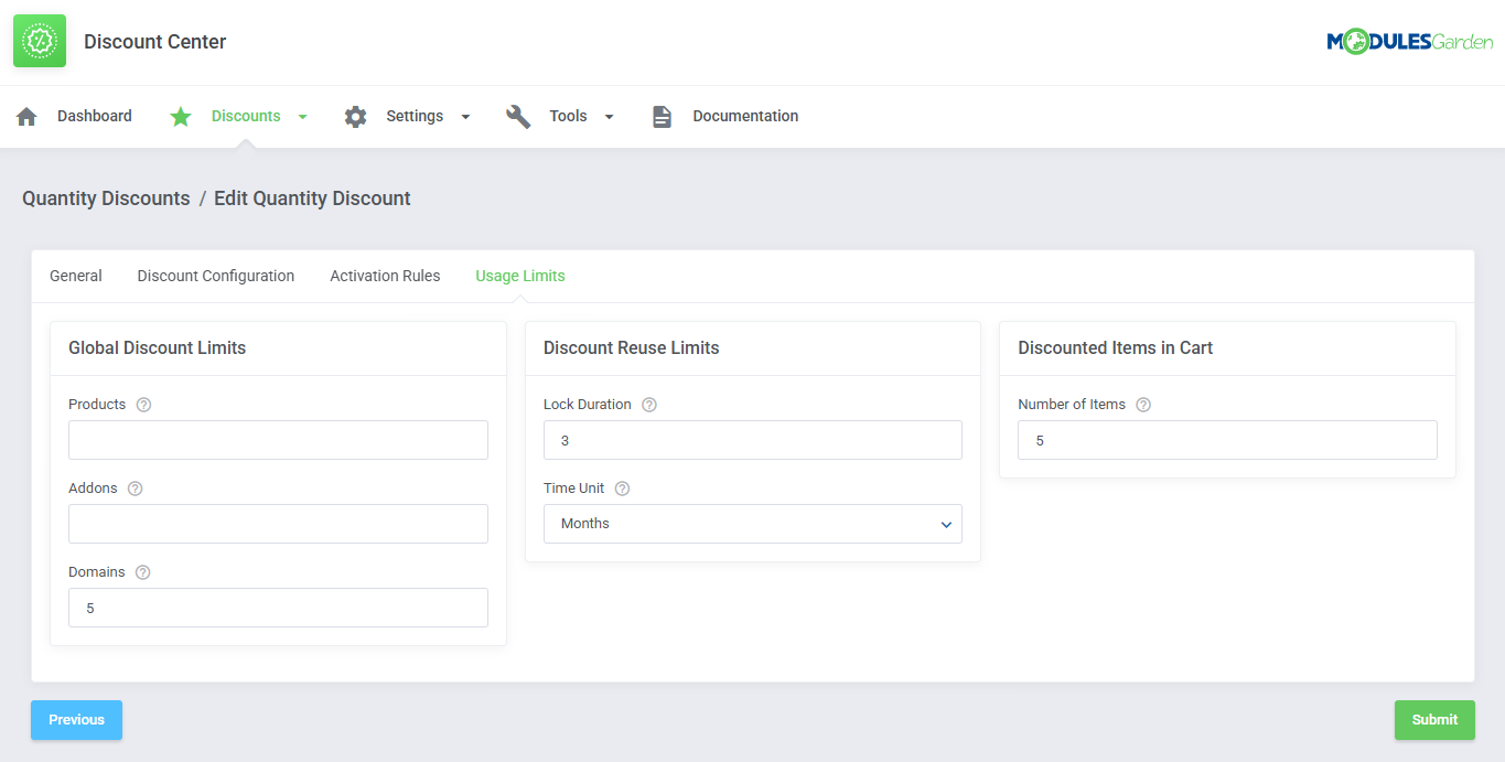 Discount Center For WHMCS: Module Screenshot 18
