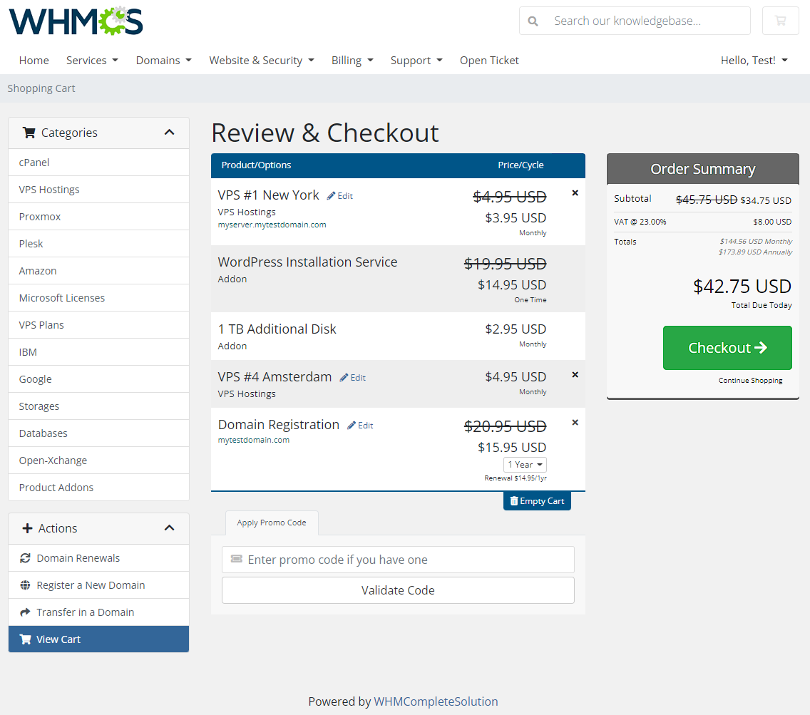 Discount Center For WHMCS: Module Screenshot 2