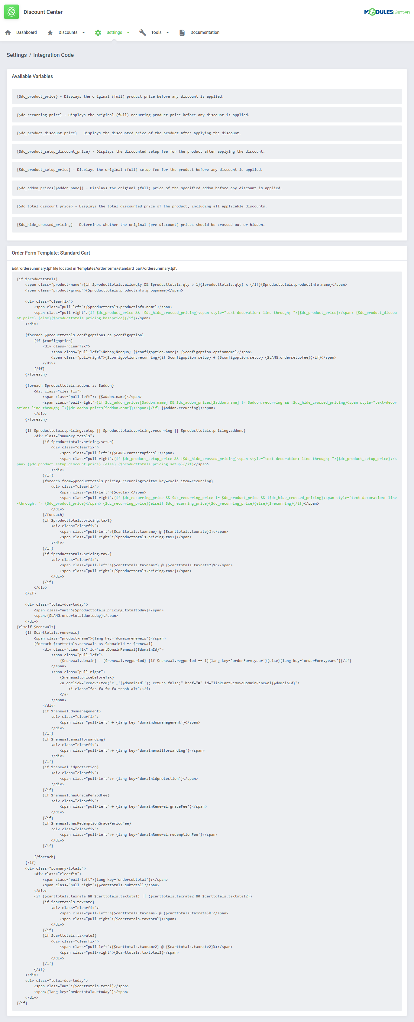 Discount Center For WHMCS: Module Screenshot 25