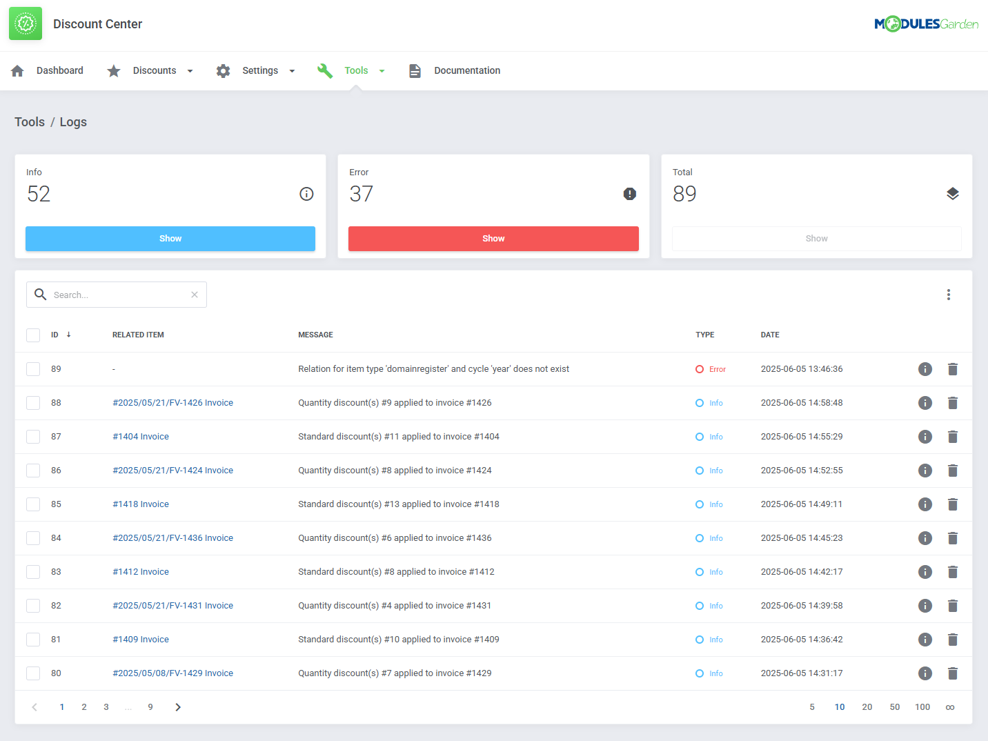 Discount Center For WHMCS: Module Screenshot 34